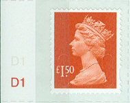2009 GB - SGU2913 (UJD8) £1.50 Brown-Red (D) Cyl D1 ND Sngle MNH